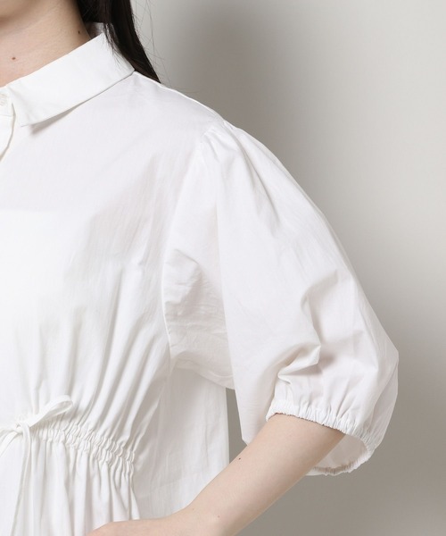 3.3 Field Trip （3.3フィールドトリップ）の「3.3 Field Trip／シャーリングパフワンピース（シャツワンピース・レディース・ブルー/ホワイト・FREE）」の8枚目の写真