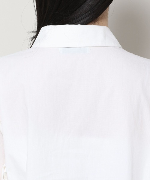 3.3 Field Trip （3.3フィールドトリップ）の「3.3 Field Trip／シャーリングパフワンピース（シャツワンピース・レディース・ブルー/ホワイト・FREE）」の6枚目の写真