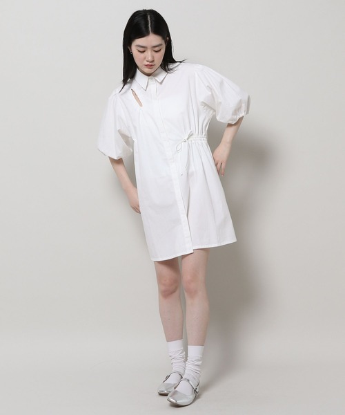 3.3 Field Trip （3.3フィールドトリップ）の「3.3 Field Trip／シャーリングパフワンピース（シャツワンピース・レディース・ブルー/ホワイト・FREE）」の21枚目の写真