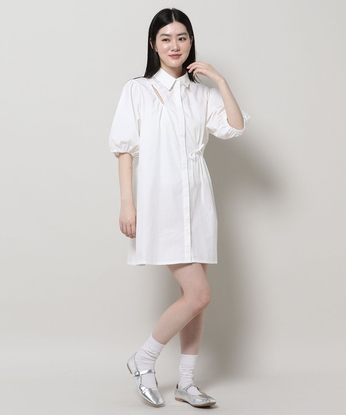 3.3 Field Trip （3.3フィールドトリップ）の「3.3 Field Trip／シャーリングパフワンピース（シャツワンピース・レディース・ブルー/ホワイト・FREE）」の19枚目の写真