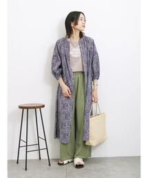 Samansa Mos2 blue | 【Made in India】ペイズリー花柄ワンピース(ワンピース)