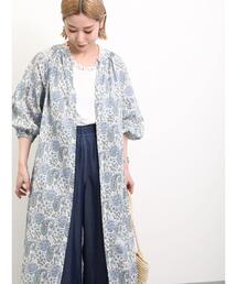 Samansa Mos2 blue | 【Made in India】ペイズリー花柄ワンピース(ワンピース)