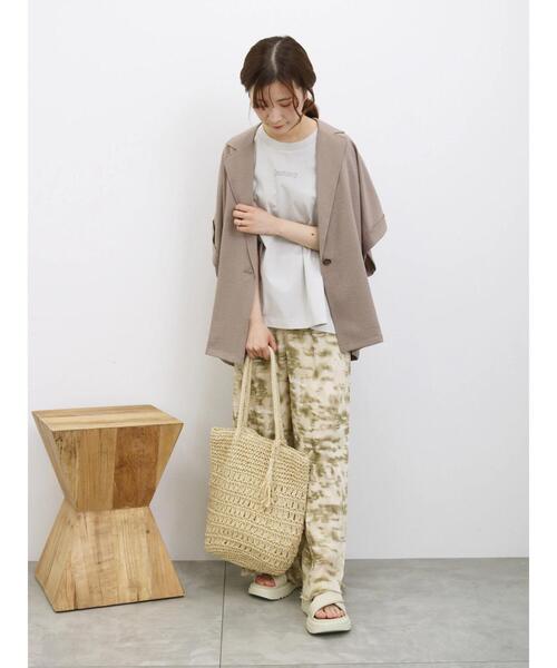 Samansa Mos2 blue（サマンサモスモスブルー）の「ペーパーフリンジバッグ（ハンドバッグ・レディース・ブラウン/ベージュ・F）」の5枚目の写真