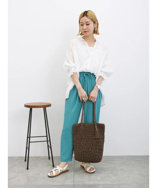 Samansa Mos2 blue（サマンサモスモスブルー）の「ペーパーフリンジバッグ（ハンドバッグ・レディース・ブラウン/ベージュ・F）」の21枚目の写真