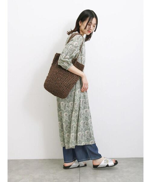 Samansa Mos2 blue（サマンサモスモスブルー）の「ペーパーフリンジバッグ（ハンドバッグ・レディース・ブラウン/ベージュ・F）」の22枚目の写真