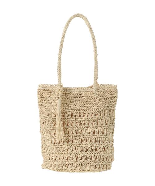 Samansa Mos2 blue（サマンサモスモスブルー）の「ペーパーフリンジバッグ（ハンドバッグ・レディース・ブラウン/ベージュ・F）」の15枚目の写真