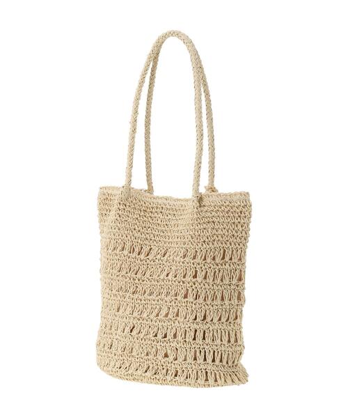 Samansa Mos2 blue（サマンサモスモスブルー）の「ペーパーフリンジバッグ（ハンドバッグ・レディース・ブラウン/ベージュ・F）」の16枚目の写真