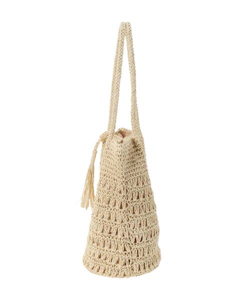 Samansa Mos2 blue（サマンサモスモスブルー）の「ペーパーフリンジバッグ（ハンドバッグ・レディース・ブラウン/ベージュ・F）」の17枚目の写真