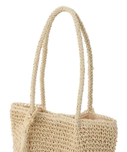 Samansa Mos2 blue（サマンサモスモスブルー）の「ペーパーフリンジバッグ（ハンドバッグ・レディース・ブラウン/ベージュ・F）」の18枚目の写真