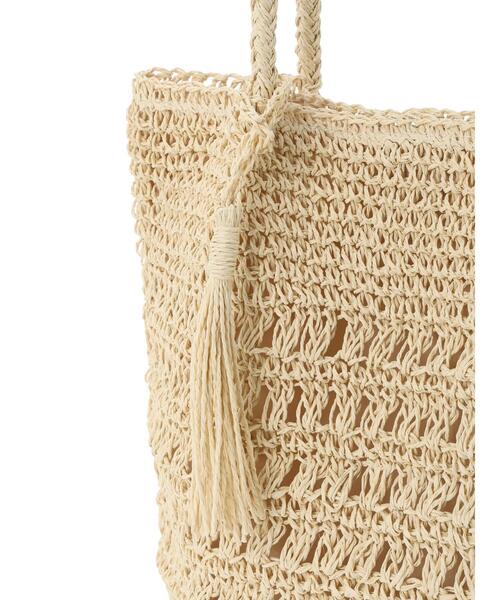 Samansa Mos2 blue（サマンサモスモスブルー）の「ペーパーフリンジバッグ（ハンドバッグ・レディース・ブラウン/ベージュ・F）」の12枚目の写真