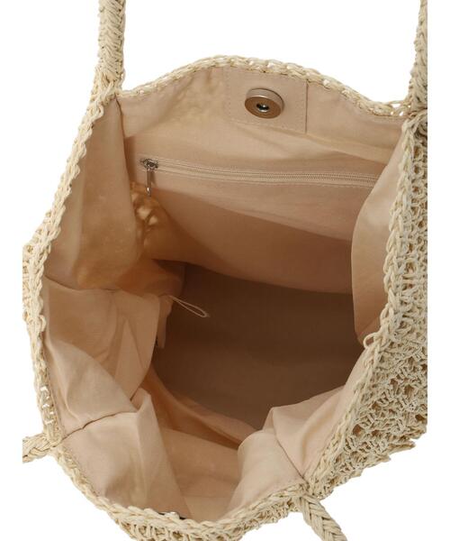 Samansa Mos2 blue（サマンサモスモスブルー）の「ペーパーフリンジバッグ（ハンドバッグ・レディース・ブラウン/ベージュ・F）」の13枚目の写真