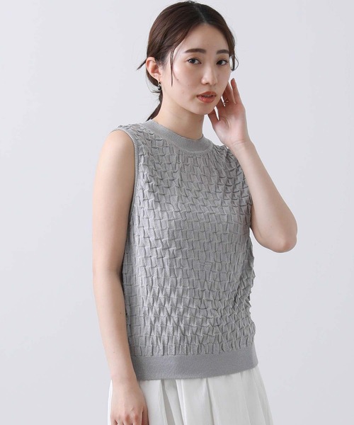 Torrazzo Donna（トラッゾドンナ）の「ラメポコポコ編みノースリーニット（ニット/セーター・レディース・ホワイト/シルバー・FREE）」の11枚目の写真