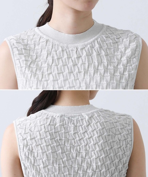 Torrazzo Donna（トラッゾドンナ）の「ラメポコポコ編みノースリーニット（ニット/セーター・レディース・ホワイト/シルバー・FREE）」の7枚目の写真