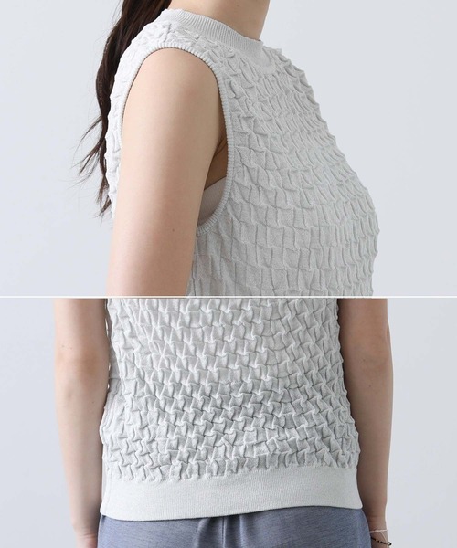 Torrazzo Donna（トラッゾドンナ）の「ラメポコポコ編みノースリーニット（ニット/セーター・レディース・ホワイト/シルバー・FREE）」の8枚目の写真
