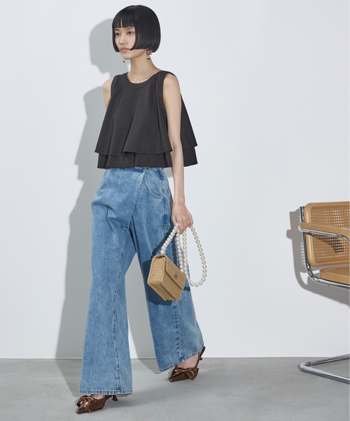 THE YOn（ザヨン）の「カットオフフリルティアードアメスリブラウス（シャツ/ブラウス・レディース・グレー/ブラック/チェック・FREE）」の17枚目の写真