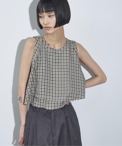 THE YOn（ザヨン）の「カットオフフリルティアードアメスリブラウス（シャツ/ブラウス・レディース・グレー/ブラック/チェック・FREE）」の16枚目の写真