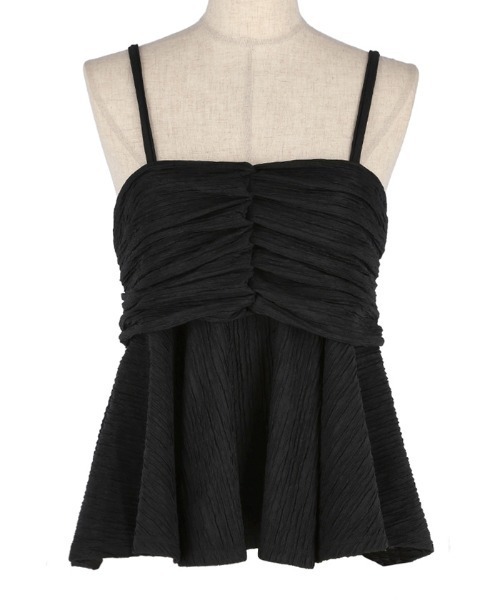 coca（coca）（コカ）の「楊柳プリーツギャザービスチェ（キャミソール・レディース・アイボリー/ブラック・M/L）」の18枚目の写真