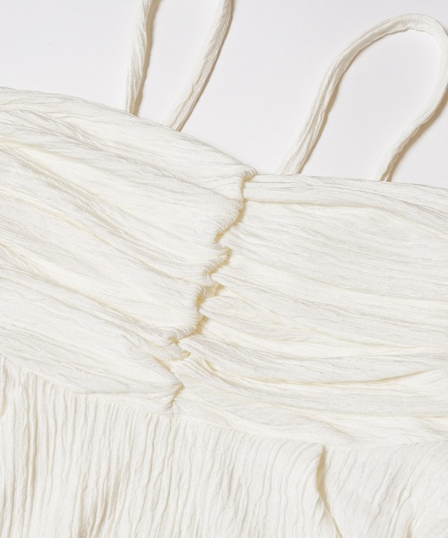 coca（coca）（コカ）の「楊柳プリーツギャザービスチェ（キャミソール・レディース・アイボリー/ブラック・M/L）」の15枚目の写真