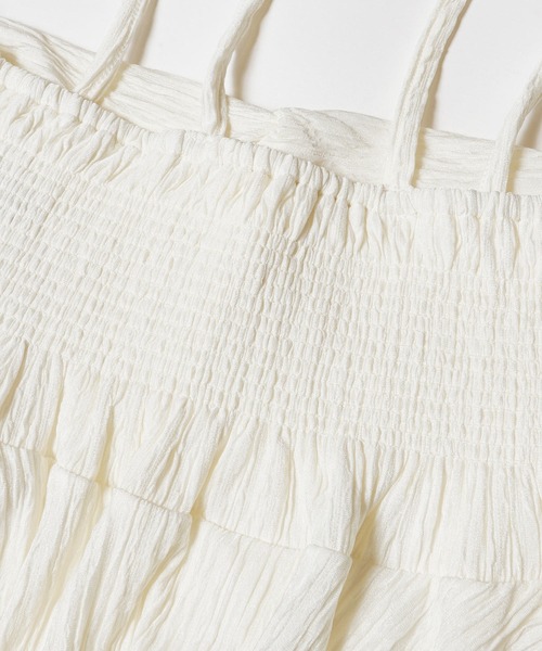 coca（coca）（コカ）の「楊柳プリーツギャザービスチェ（キャミソール・レディース・アイボリー/ブラック・M/L）」の16枚目の写真