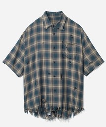 HARE | ダメージチェックシャツ(HARE)(シャツ/ブラウス)