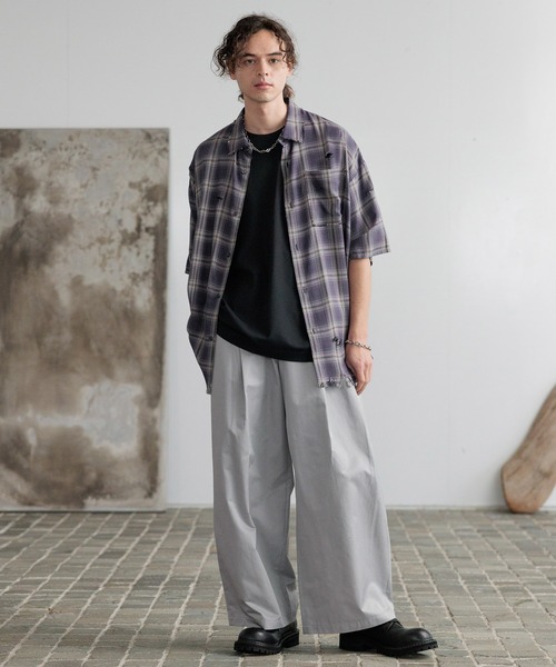 HARE（ハレ）の「ダメージチェックシャツ(HARE)（シャツ/ブラウス・メンズ・ブラック系その他/レッド系その他/ブルー系その他/パープル/ホワイト/グレー・FREE）」の16枚目の写真