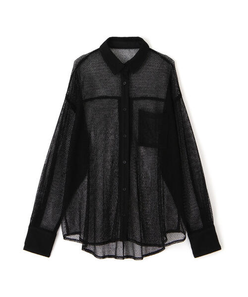 FREE'S MART（フリーズマート）の「◆メッシュビッグシャツ（シャツ/ブラウス・レディース・ブラック/ホワイト・FREE）」の3枚目の写真