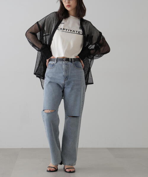 FREE'S MART（フリーズマート）の「◆メッシュビッグシャツ（シャツ/ブラウス・レディース・ブラック/ホワイト・FREE）」の8枚目の写真