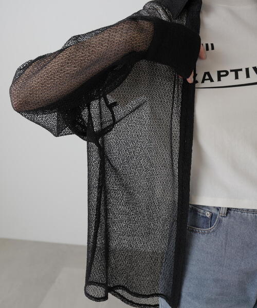 FREE'S MART（フリーズマート）の「◆メッシュビッグシャツ（シャツ/ブラウス・レディース・ブラック/ホワイト・FREE）」の12枚目の写真