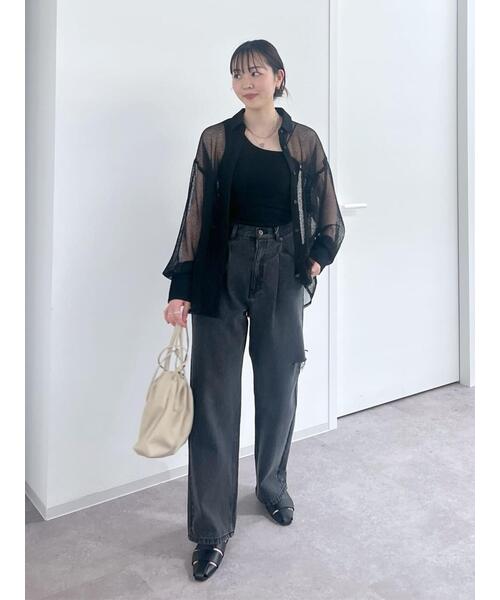 FREE'S MART（フリーズマート）の「◆メッシュビッグシャツ（シャツ/ブラウス・レディース・ブラック/ホワイト・FREE）」の13枚目の写真