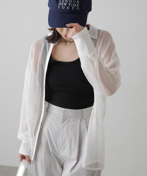 FREE'S MART（フリーズマート）の「◆メッシュビッグシャツ（シャツ/ブラウス・レディース・ブラック/ホワイト・FREE）」の18枚目の写真