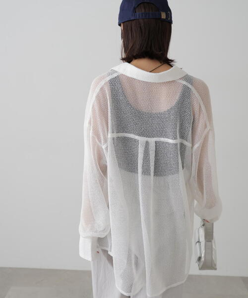 FREE'S MART（フリーズマート）の「◆メッシュビッグシャツ（シャツ/ブラウス・レディース・ブラック/ホワイト・FREE）」の20枚目の写真