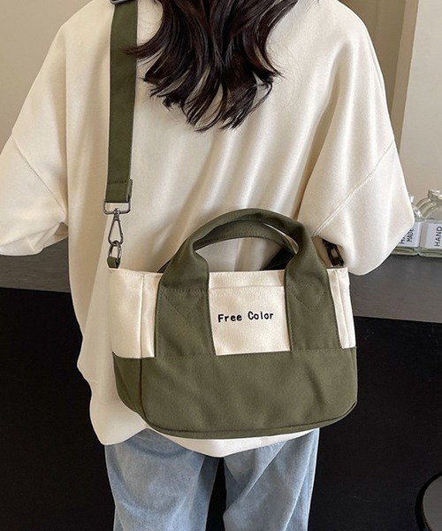 c.u.l(シーユーエル)の「カラーハンドル コットンショルダーバッグ cula906(ショルダーバッグ・レディース・ブラック/カーキ/ベージュ/イエロー・FREE)」の20枚目の写真