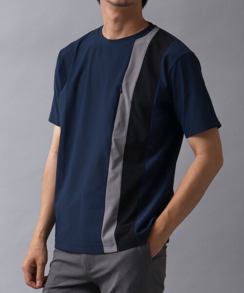 NOLLEY’S（ノーリーズ）の「【ACTIVE SECT】《限定展開 / 吸水性 / 防透け性》イージーケアファブリックパネルTシャツ（Tシャツ/カットソー・メンズ・ブラック/ダークネイビー/ホワイト・M/L/S）」の3枚目の写真