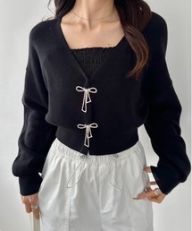 リボンビジューカーディガン