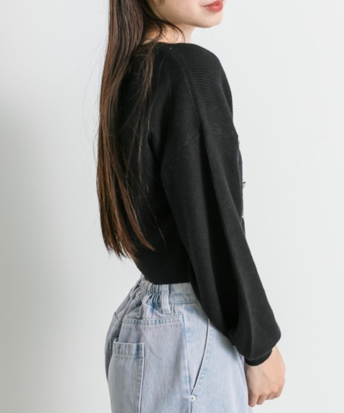 OLIVE des OLIVE(オリーブデオリーブ)の「リボンビジューカーディガン(カーディガン/ボレロ・レディース・オフホワイト/チャコールグレー/サックスブルー/ブラック/ラベンダー・FREE)」の14枚目の写真