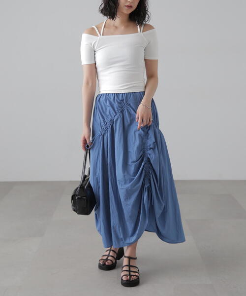 FREE'S MART(フリーズマート)の「ナイロンドロストシャーリングスカート(スカート・レディース・ブラック/グレー/ブルー・SMALL/MEDIUM)」の20枚目の写真