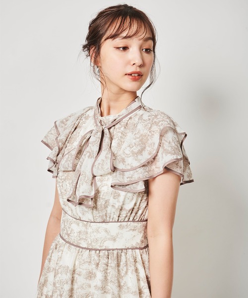 【セール】パイピングボウタイワンピース（ワンピース）｜31 Sons de mode（トランテアン ソン ドゥ モード）