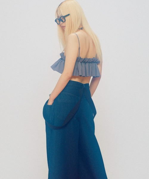 CREOLME（クレオルム）の「(CREOLME)ギンガムチェックフリルキャミソール（キャミソール・レディース・ブラック/ブルー・FREE）」の20枚目の写真