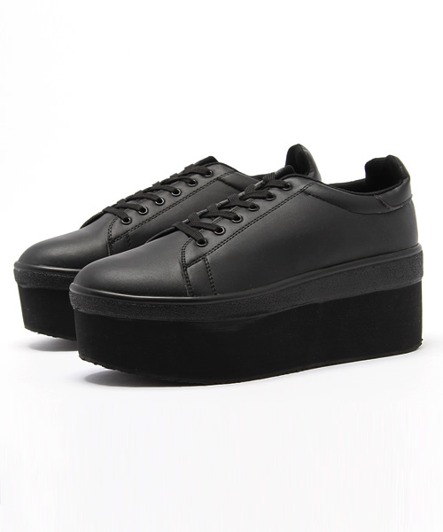 WEGO（ウィゴー）の「WEGO/厚底ベーシックスニーカー（スニーカー・レディース・ホワイト/ブラック・LARGE/X-LARGE/MEDIUM）」の4枚目の写真