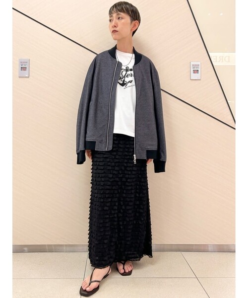 DRESSTERIOR（ドレステリア）の「フリルジャージスカート（スカート・レディース・カーキ/ブラック/ホワイト・40/38/36/34）」の10枚目の写真