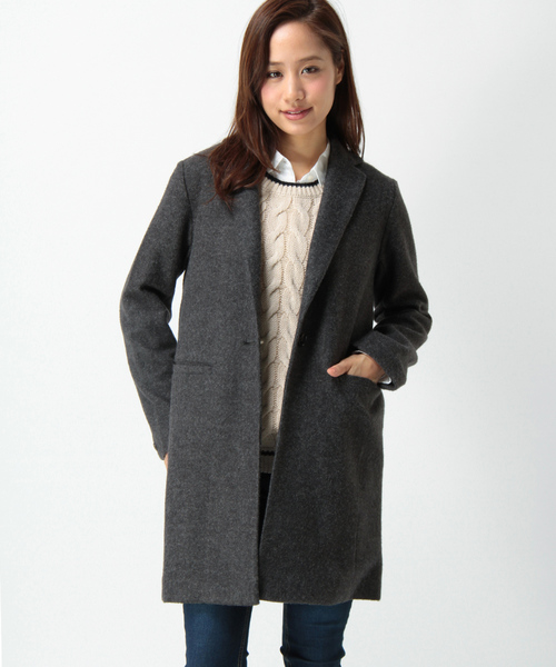 LBC（エルビーシー）の「T/Rニットチェスターコート（チェスターコート・レディース・アッシュグレー/ブラウン/ダークグレー・LARGE/MEDIUM）」の3枚目の写真