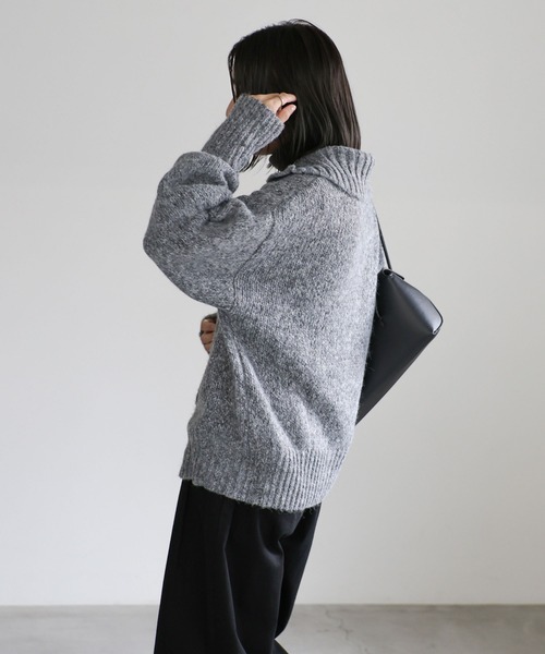 セール】メランジスタンドネックカーディガン（カーディガン/ボレロ