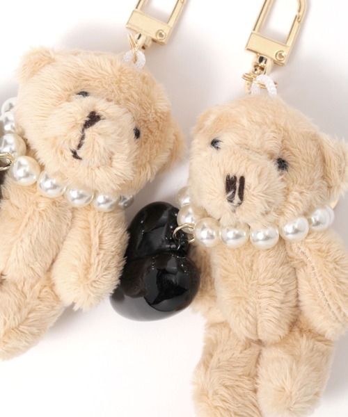 ALAND（エーランド）の「ALAND／クマサンハートチャーム（キーホルダー・レディース・ベージュ・FREE）」の2枚目の写真