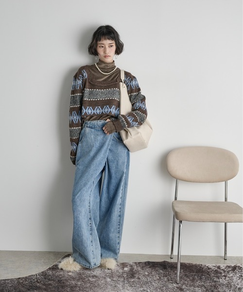 THE YOn（ザヨン）の「ハイネックフィンガーホールカフベロアトップス（Tシャツ/カットソー・レディース・ライム/アイボリー/ブラック/グレイッシュベージュ/ピンク/サックスブルー/アッシュブラウン・FREE）」の15枚目の写真