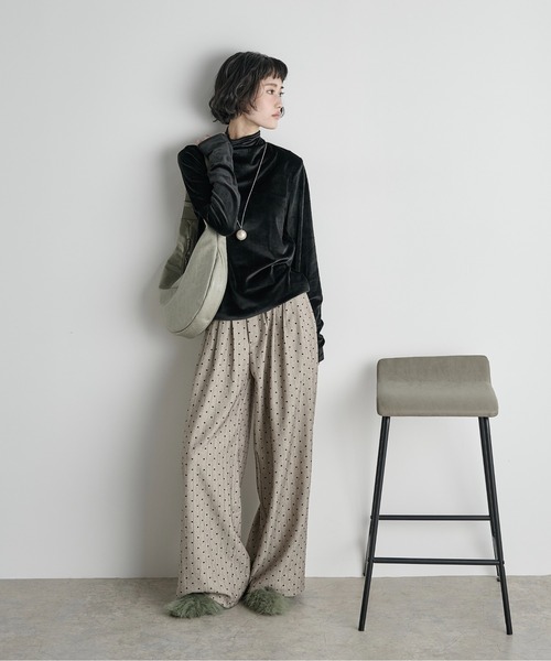 K*y様 OHGA ベロアトップス セール】【薄手】ドレープベロアトップス（Tシャツ/カットソー