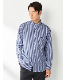 【マックレガー】ブルー×ホワイトストライプシャツ♡綿コットンで涼しい夏ブラウス マックレガー】ブルー×ホワイトストライプシャツ♡綿コットンで