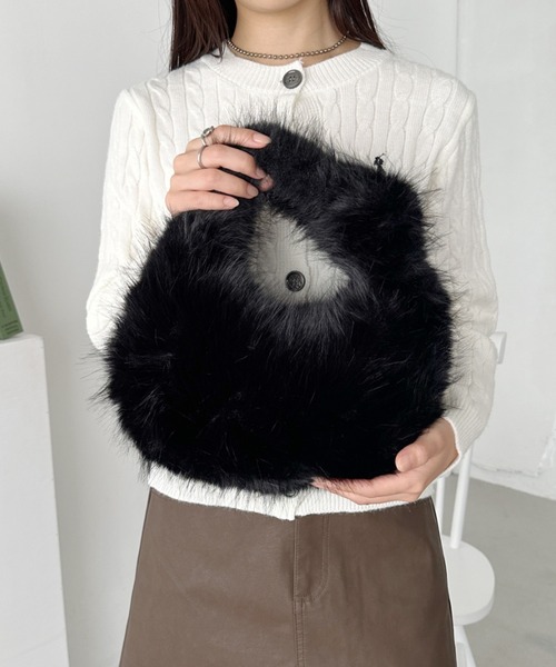 英国発/新作【JADED LONDON】フェイクファー ハンドバッグ Haka Mongolian Faux Fur Handbag | Jaded London | Clothing