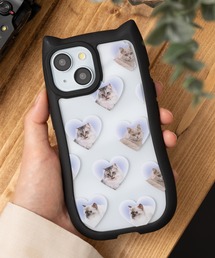 Jubilee | ネコ耳ｘネコ柄 シリコンTPU iPhoneケース 【iPhone11/12/13/14/15対応】(スマホケース/カバー)