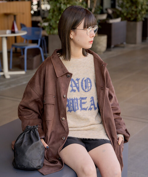 WHIMSIC(ウィムジック)の「【UNISEX】ロゴニットプルオーバー(ニット/セーター・メンズ・チャコールグレー/ブラウン/ネイビー/アイボリー・FREE)」の14枚目の写真