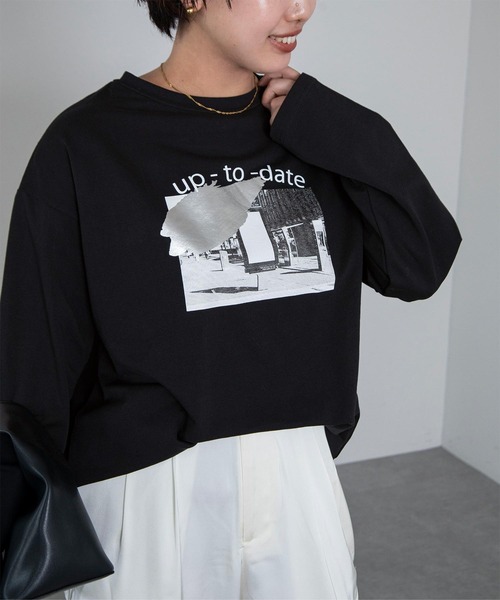 UR'S(ユアーズ)の「フォトロンTシャツ(Tシャツ/カットソー・レディース・オフホワイト/ブラック・M)」の1枚目の写真